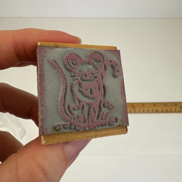2 Vtg 90s Christmas Holiday Mouse Rat Snowflake Rubber Stamp Center Enterprises - Picture 4 of 7